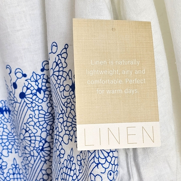 Aqua Women’s Linen Blend Off The Shoulder White Top - Size Large NWT - Picture 5 of 12